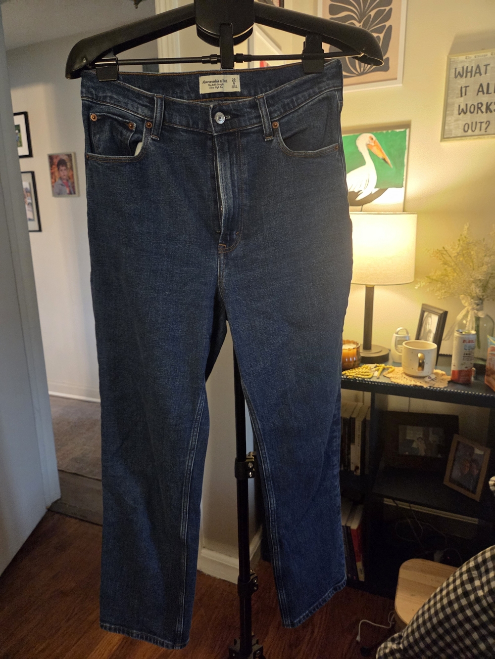 Abercrombie And Fitch Women Dark Blue Straight-Leg Jeans - Classic Denim